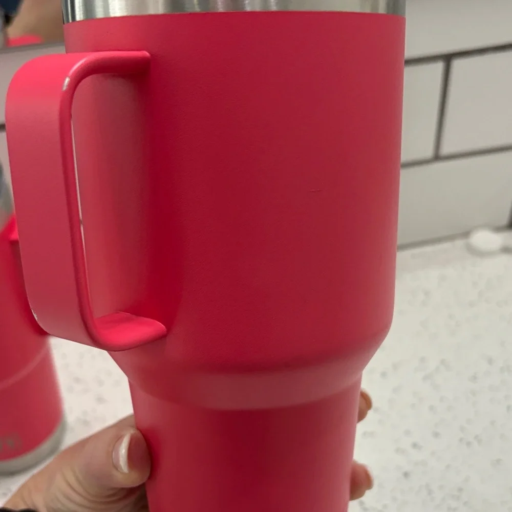 YETI Bright Pink Travel Tumbler with straw and Mug Duo - Picture 3 of 5